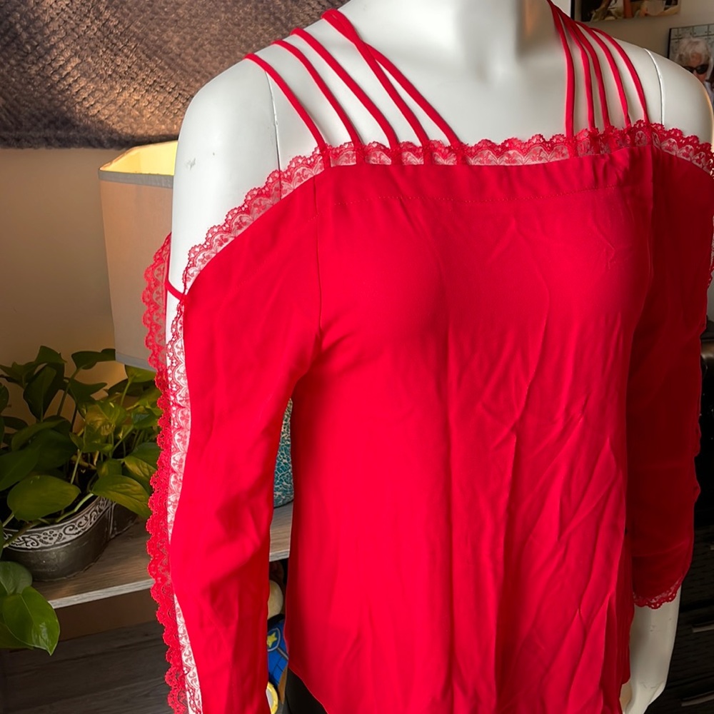 XOXO red blouse